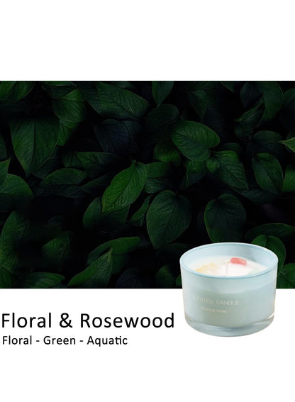 NOVO Scented Candles, 90g Natural Soy Wax Blend Aromatherapy Candle with Pure Essential Oils & Decorative Crystal-Blue