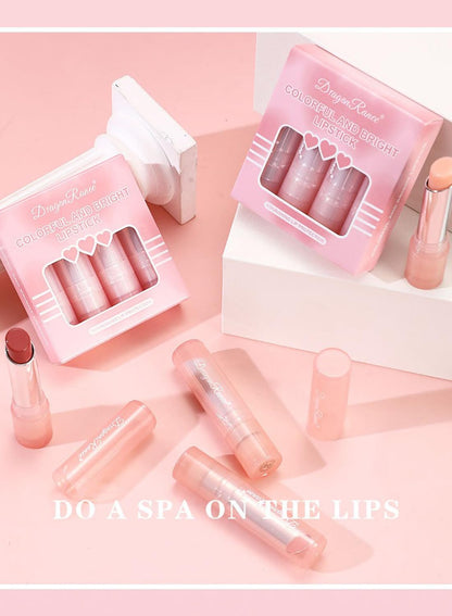 NOVO Glossy Lip Oil Set, 4Pcs Magic Color Changing Lipstick, Moisturizing Lip Tinted Glaze Set for Women