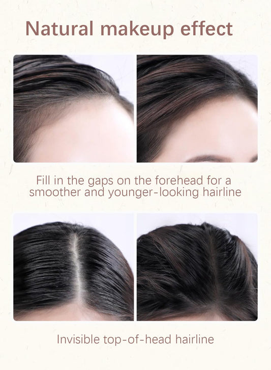 NOVO Instantly Hairline Powder, Waterproof Long Lasting Root Touch Up, Volume Hairline , Quick Cover Grey Hair Root Concealer for Women and Men Natural - Gray/Brown