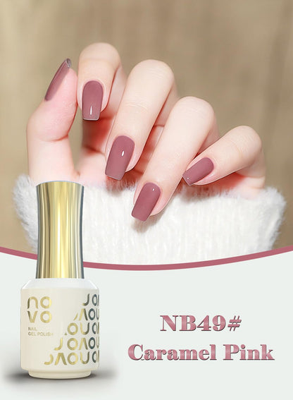 novo Rubber Base Gel, Shiny UV LED Gel Nail Polish for Women 12ml-NB1# Nude Beige