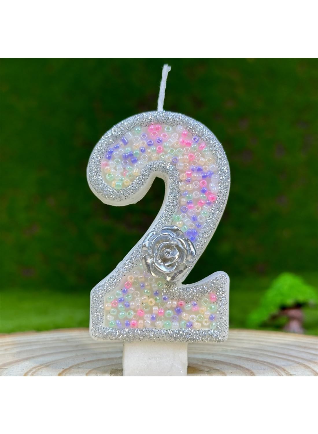 7cm Birthday Number Candles for Cake Decoration, Glittery Cake Toppers with Cute Designs, Perfect for Kids' Parties, Anniversaries, and Celebrations-Green Turtle(No.0)
