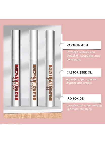 NOVO Peel-Off Lip Stain, Waterproof Matte Lip-Liner, Long-Lasting Transfer-Proof Highly Pigmented Effortless Lipmakeup, 3ml Cocoa Brown