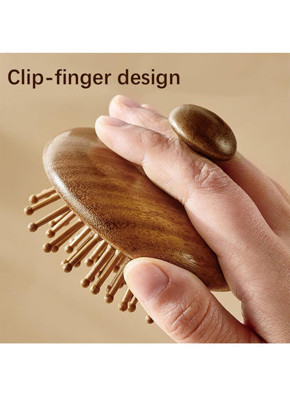 Hair Comb-Handmade 100% Natural Sandalwood &Anti-Static, Scalp Massage  (Air Bag Comb-S)