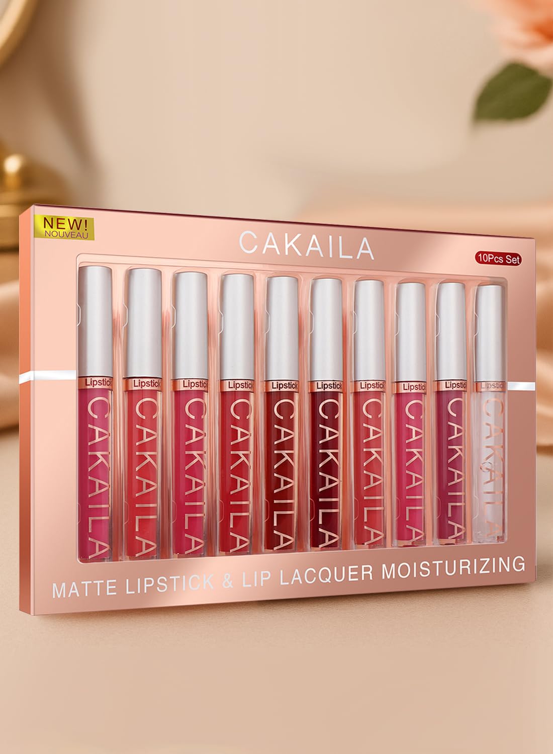 NOVO 10Pcs Matte Liquid Lipstick Set Contains Smooth Lip Lacquer for Women