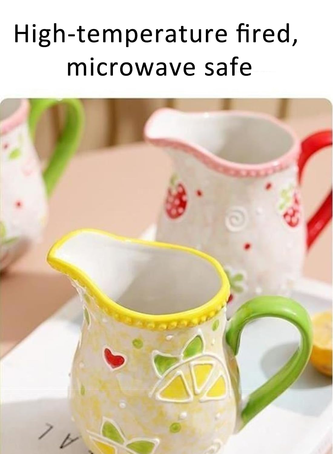 NOVO Hand-Painted Coloful Ceramic Mug Cup,Boho Style, Microwave Dishwasher Oven Safe, for Coffee, Breakfast & Ice Cream 550ml-Dark Blue