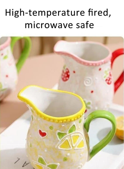 NOVO Hand-Painted Coloful Ceramic Mug Cup,Boho Style, Microwave Dishwasher Oven Safe, for Coffee, Breakfast & Ice Cream 550ml-Dark Blue