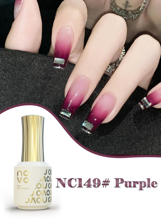 novo Jelly Gel Nail Polish, Sheer Nail Polish, UV LED Gel for DIY 12ml-NC149# Purple
