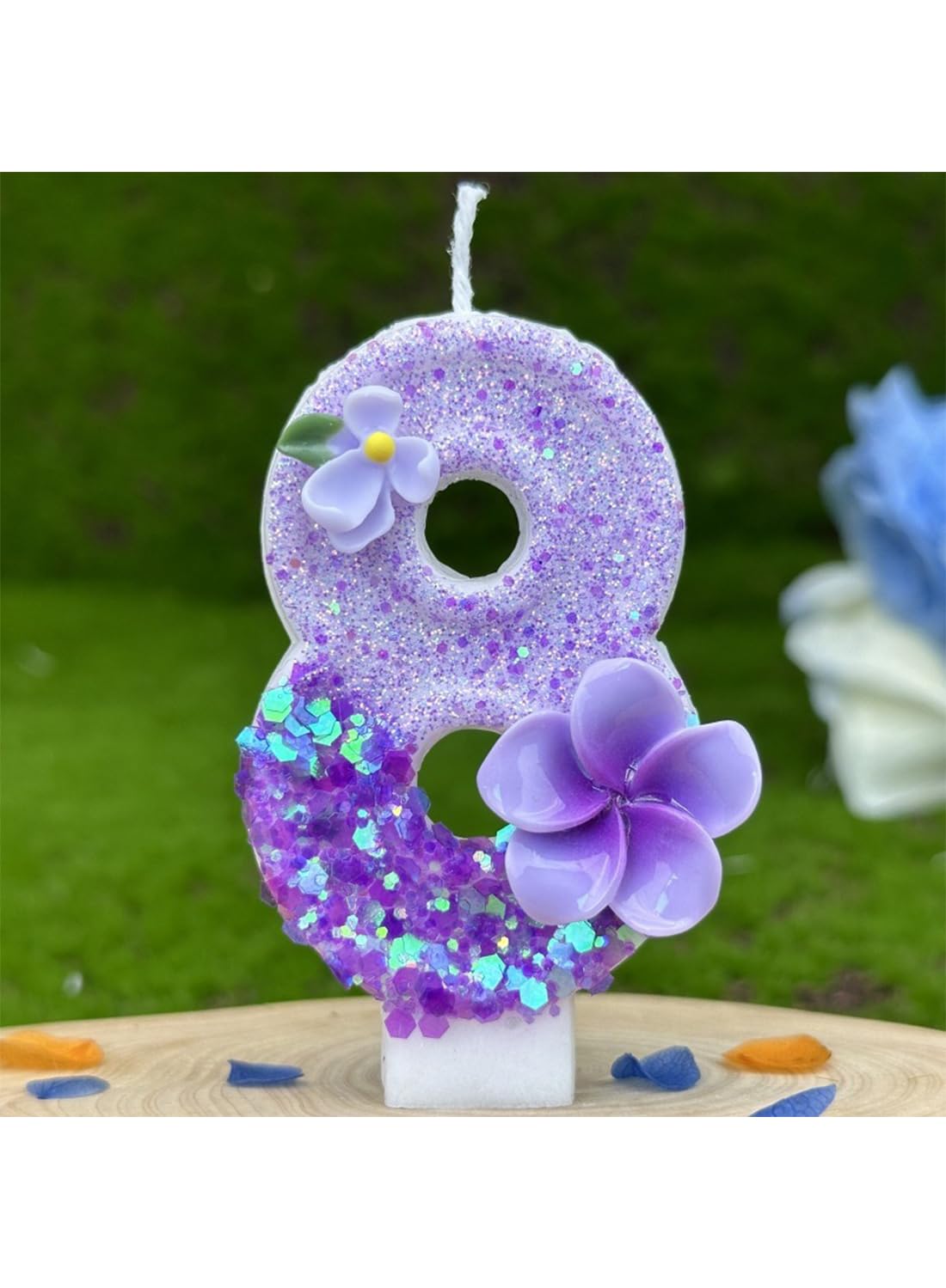 7cm Birthday Number Candles for Cake Decoration, Glittery Cake Toppers with Cute Designs, Perfect for Kids' Parties, Anniversaries, and Celebrations-Green Turtle(No.0)