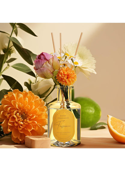 NOVO Scented Reed Diffuser, Artificial Flower Home Fragrance Oil with 4 Sticks for Bedroom,Home D¨¦cor,Office & Bathroom 200ml-Moring Dew Gardenia