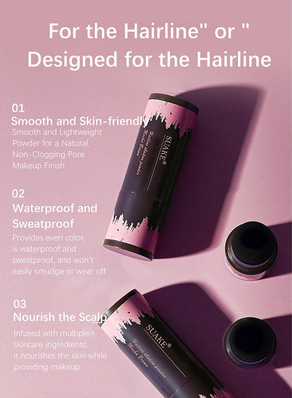 NOVO Hairline Shadow Powder with Puff Touch, Instant Hair Root Concealer Hair Loss, Natural Quick Cover Sweat Proof Grey Hair Coverage for Unisex- Pearl Black
