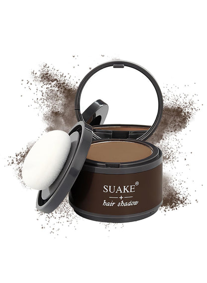 NOVO Hair Shadow Powder with Puff Touch, Instantly Natural Magical Hairline Concealer, Hair Root Dye for Thinning Hair, Beautify Forehead Curves 4G Brown