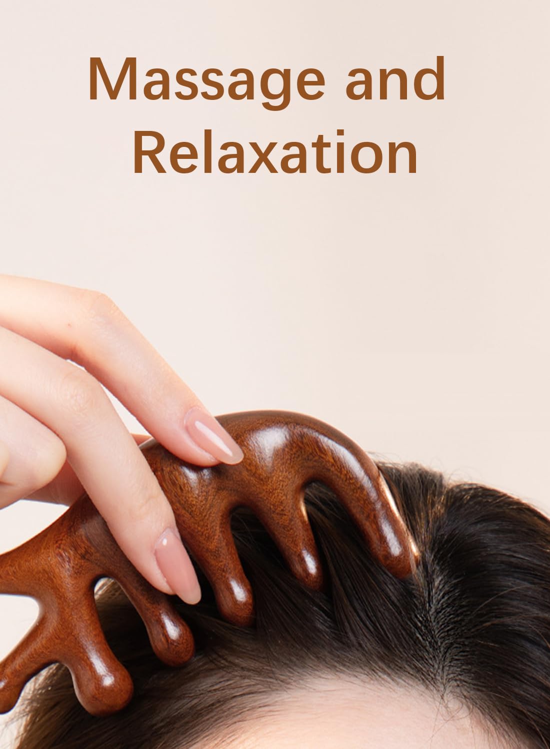 Hair Comb-Handmade 100% Natural Sandalwood &Anti-Static, Scalp Massage (Air Cushion Comb-7)