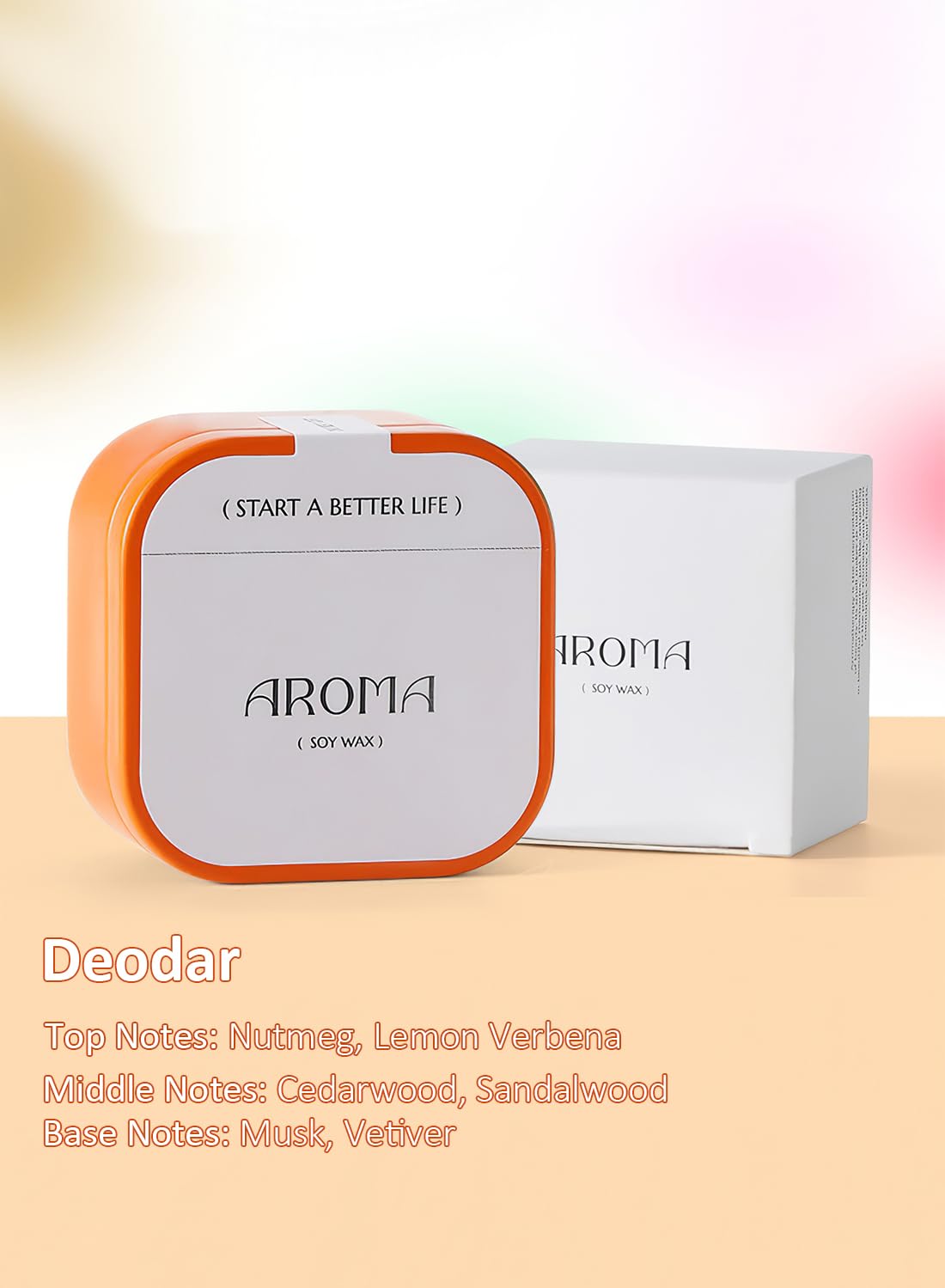 Scented Candle, Aromatherapy Soy Candles, 12 Hours Clean Burn for Home Office, 50g- Darjeeling Tea