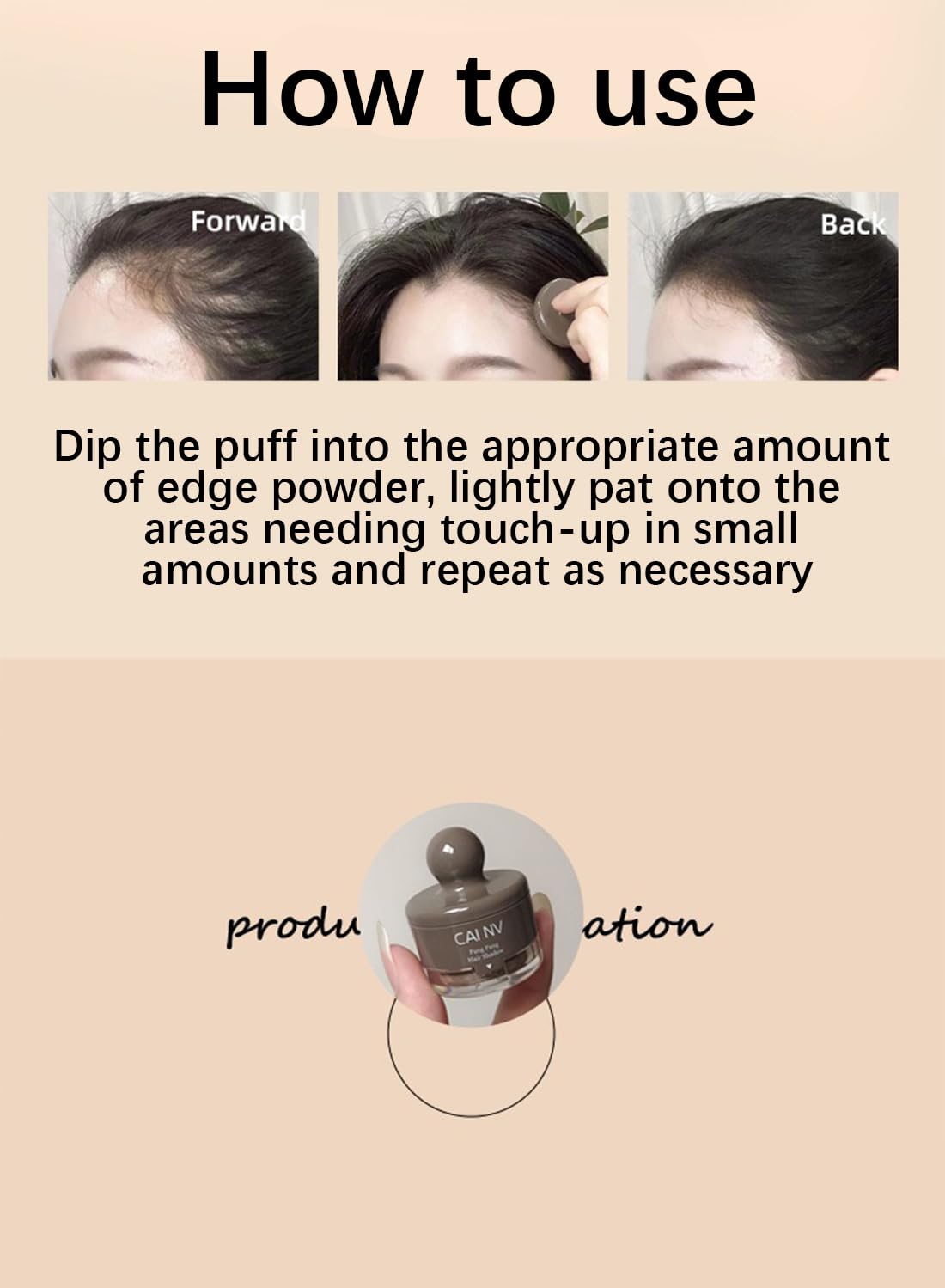 NOVO Instant Hair Shadow Stick with Puff, Root Touch-Up Powder for Thinning Grey Hairline, Hair Root Concealer for Women & Men, 4G, NO.02 Brown