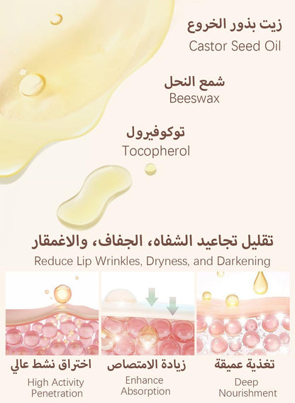 Lip Mask, Nourishing Lip Balm for Intense Hydration, Infused with Castor Seed Oil, Reduces Fine Lines Lip Care, Day and Night Repair for Dry, Chapped Lips 5.4G - 01