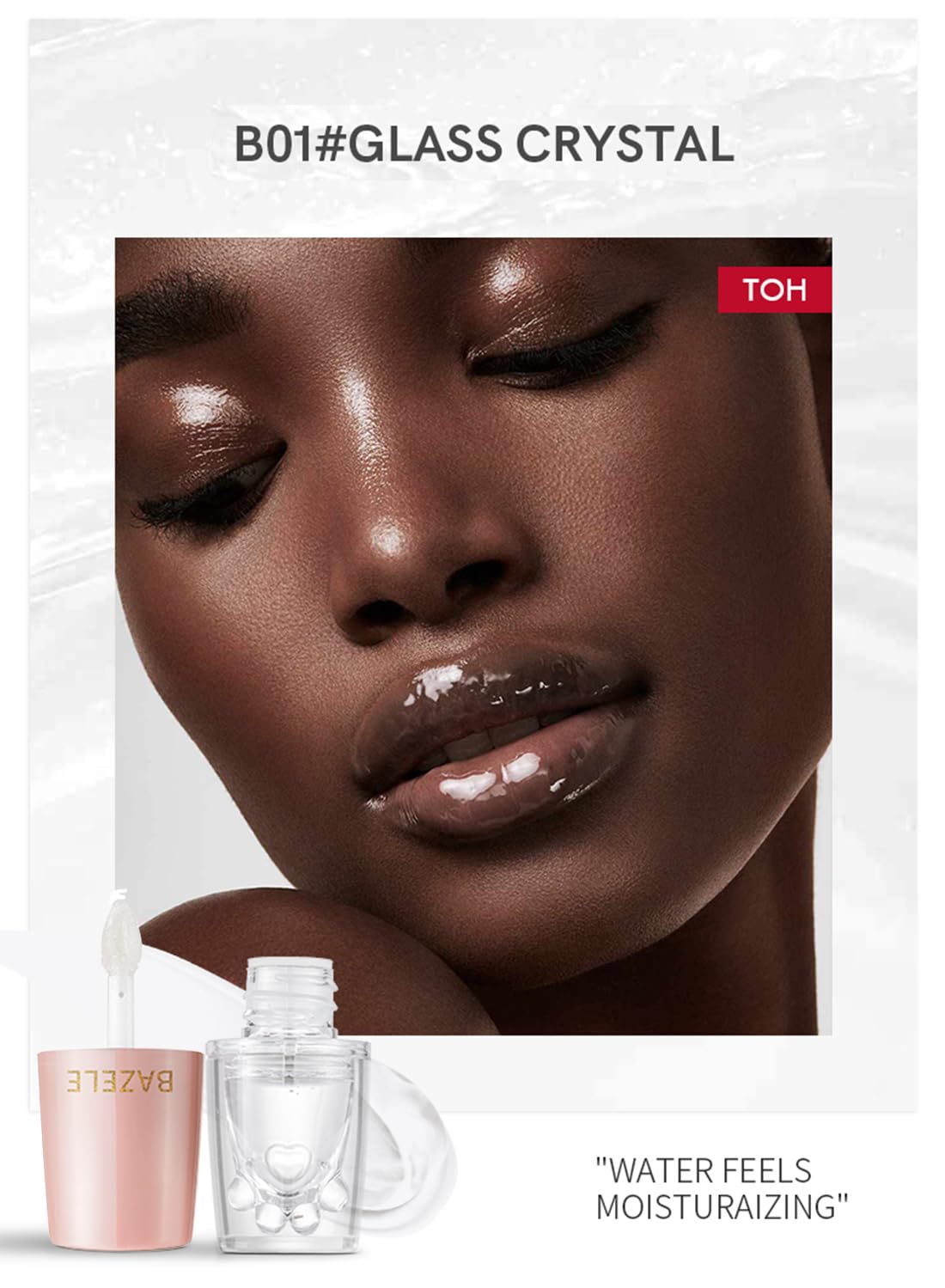 NOVO Jelly Lipstick Liquid - Clear Waterproof Lip Gloss, Hydrating and Plumping Lips Glaze (Stardust Mirror B09)