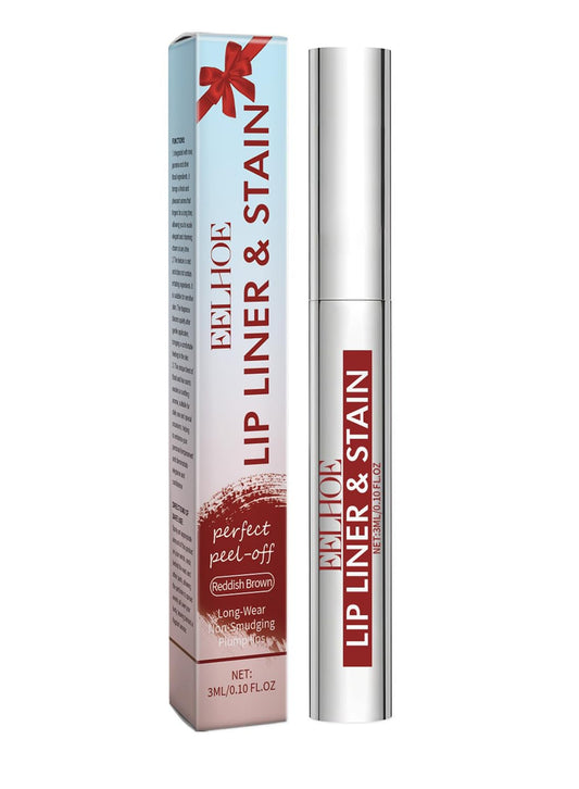 NOVO Peel-Off Lip Stain, Waterproof Matte Lip-Liner, Long-Lasting Transfer-Proof Highly Pigmented Effortless Lipmakeup, 3ml Reddish Brown