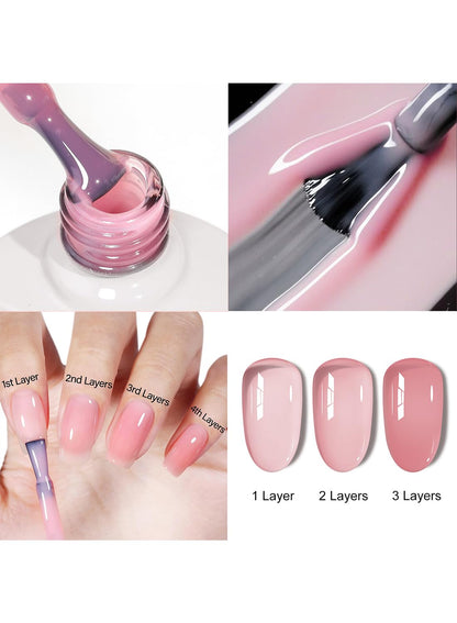 novo Jelly Gel Nail Polish, Sheer Nail Polish, UV LED Gel for DIY 12ml-NC92# Purple