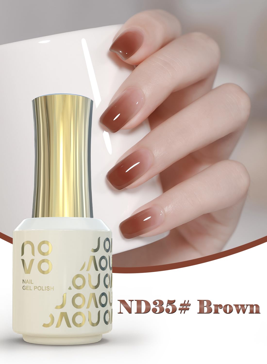 novo 5-in-1 Gel Polish, UV LED Multifunctional Builder Nail Gel 15ml-ND1# White