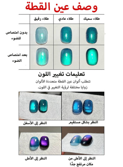 novo Cat Eye Gel Nail Polish, Nail Art Soak Off for Women 12ml -NA5# Green