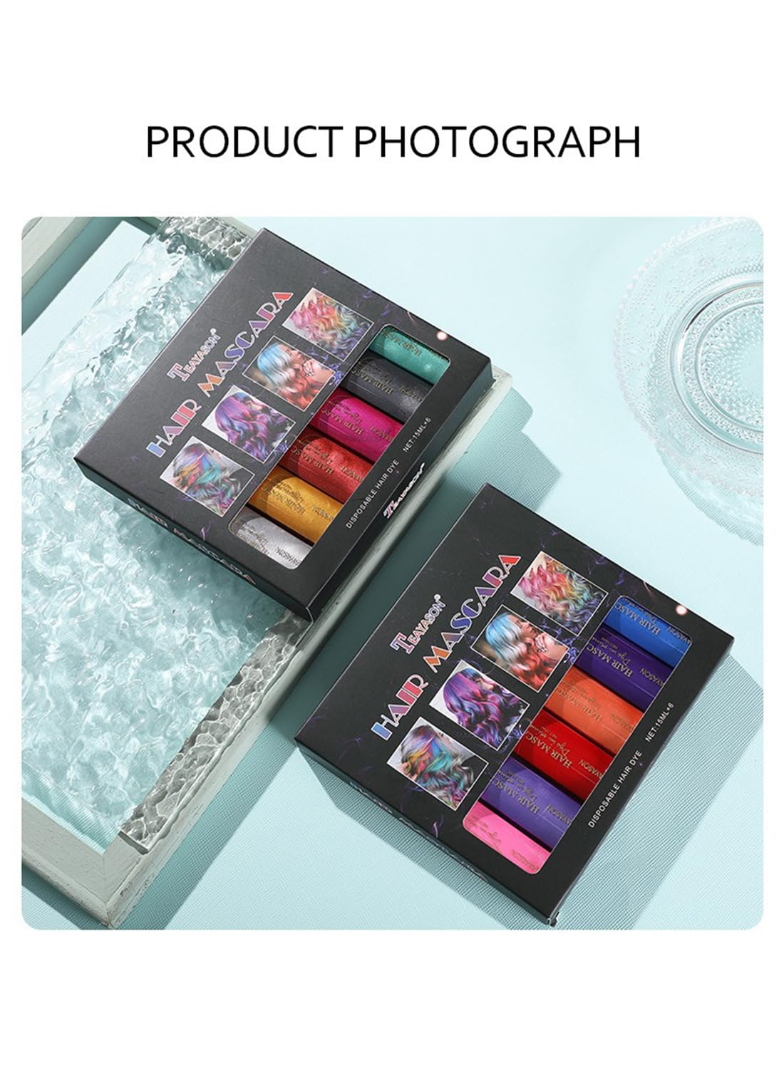 NOVO Hair Mascara Set, 6Pcs Temporary Colorful Washable Hair Chalk for Salon & DIY, Group A