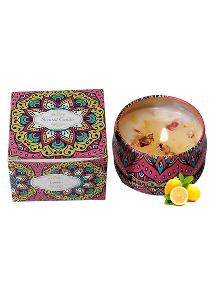 NOVO Scented Candle- 80g Natural Soy Wax Blend Aromatherapy Candle with Pure Essential Oils & Real Dried Flowers -Tuberose