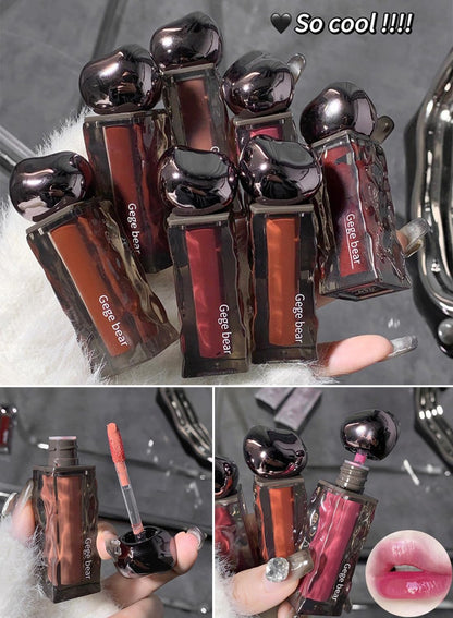 NOVO Lip Gloss, Mirror Ultra Hydrating Long Lasting Nonstick Cup High Pigmented Liquid Lipstick, Plump Lips and Improve Complexion Red/Brown 06#