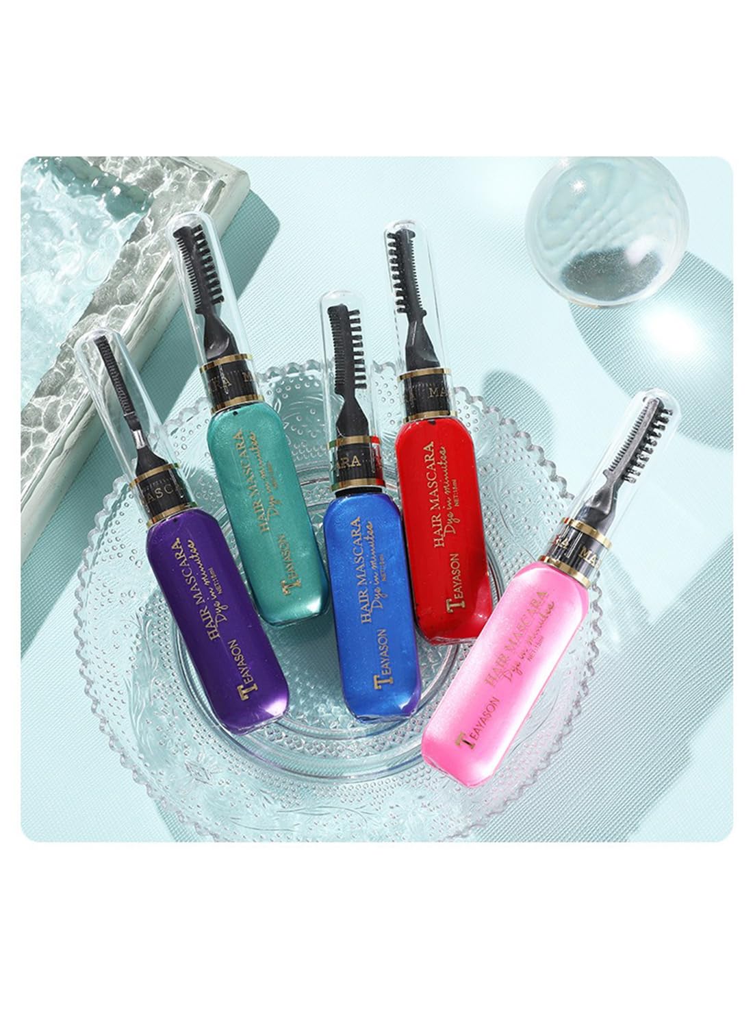 NOVO Hair Mascara Set, 6Pcs Temporary Colorful Washable Hair Chalk for Salon & DIY, Group B