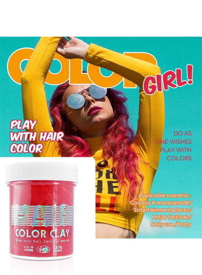 NOVO Temporary Hair Color Wax, Instant Styling Clay, Safe Natural Washable Dye Pomade for Cosplay & Party, 100ml-Grey