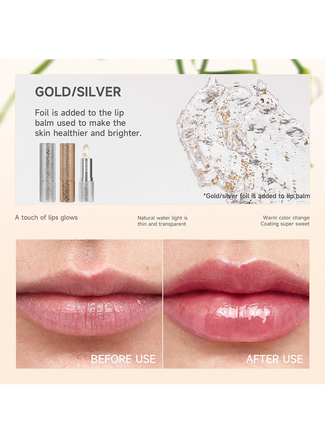 NOVO Temperature Color Changing Lipstick, Moisturizing Long Lasting Tinted Lip Balm, Nourishing Lip Moisturizer, Hydrating Lip Gloss