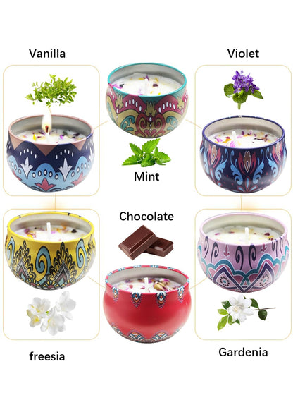 NOVO Scented Candle- 80g Natural Soy Wax Blend Aromatherapy Candle with Pure Essential Oils & Real Dried Flowers -Tuberose