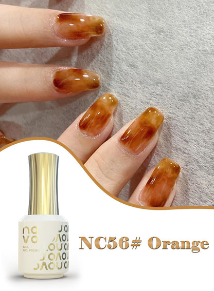novo Jelly Gel Nail Polish, Sheer Nail Polish, UV LED Gel for DIY 12ml-NC56# Orange