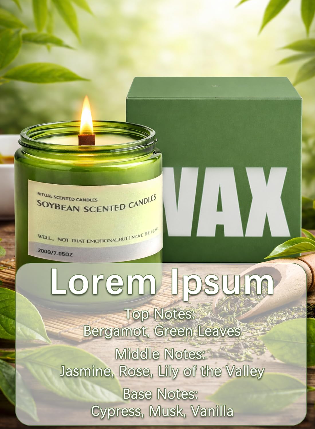 Scented Candle, Aromatherapy Soy Candles, 50 Hours Burn Time, Ideal for Home, Office D¨¦cor, 200g-Bergamot