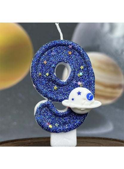 7cm Birthday Number Candles for Cake Decoration, Glittery Cake Toppers with Cute Designs, Perfect for Kids' Parties, Anniversaries, and Celebrations-Green Turtle(No.0)