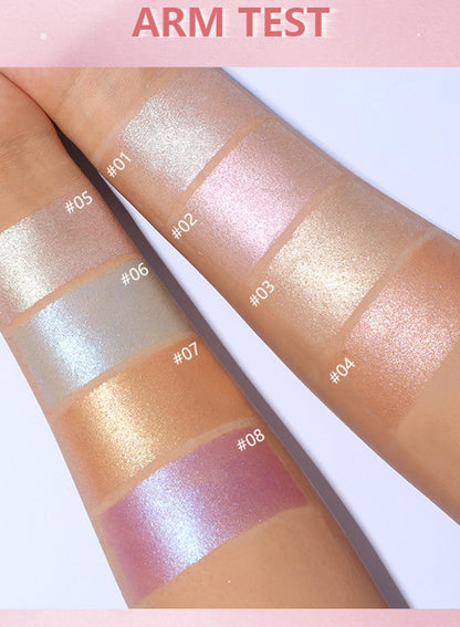 NOVO Highlighter Powder, Shimmering Glitter Long Lasting Waterproof Contour, Smooth Silk Fine Natural Illuminator for Nose Eye Face Body, Creates 3D Look 8G NO.04