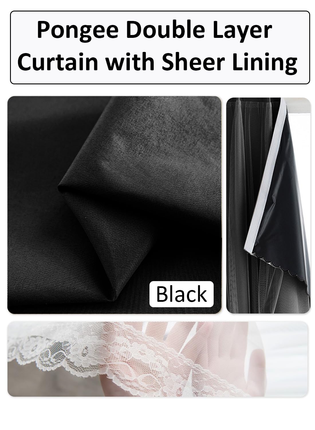 NOVO Velcro Curtains, Pongee No Drill Curtain, 100% Blackout, 1 Panel, W150 x H200CM, Fits Windows 75-100CM Wide, Beige