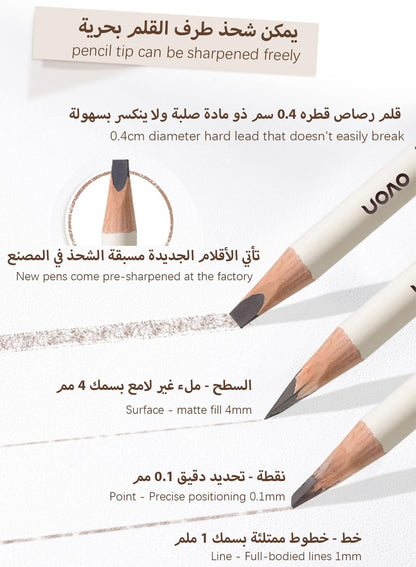 NOVO Eyebrow Pencil, Long-lasting Waterproof Eyebrow Makeup with Fine Tip and Brush for Natural-Looking Brows, Wild Mist Brow Pen 1Pcs - Dark Brown