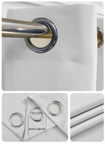 NOVO Double-Sided Chenille Blackout Curtain ¨C Grommet Top, 95% Light Blocking, Single Panel, W250 x H310CM, Fits Windows 125¨C165CM Wide (Grey)