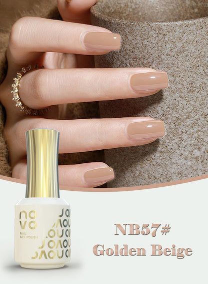 novo Rubber Base Gel, Shiny UV LED Gel Nail Polish for Women 12ml-NB1# Nude Beige