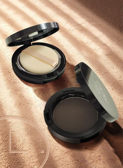 NOVO Instant Hair Shadow Stick with Puff, Root Touch-Up Pressed Powder for Thinning Grey Hairline, Hair Root Concealer for Unisex, 10G, NO.02 Black