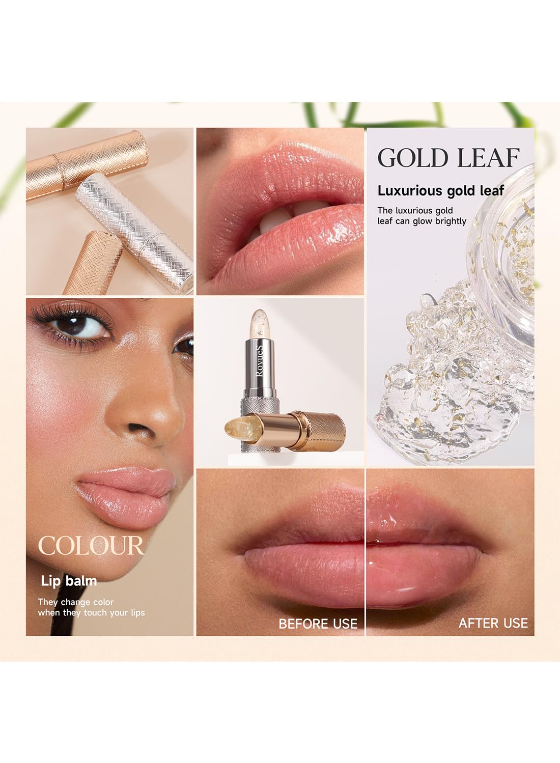 NOVO Temperature Color Changing Lipstick, Moisturizing Long Lasting Tinted Lip Balm, Nourishing Lip Moisturizer, Hydrating Lip Gloss Silver/Clear