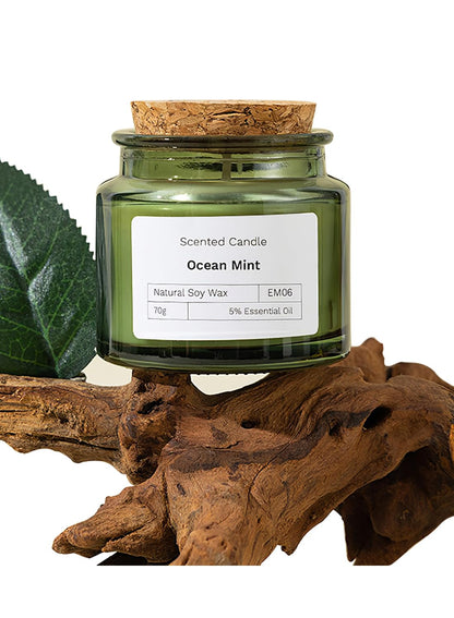 NOVO Scented Candles, 100g Natural Soy Wax Blend Aromatherapy Candle with Pure Essential Oils,12 Hours of Burn Time, or Home SPA Bathing Yoga-Wild Bluebell Brown/White