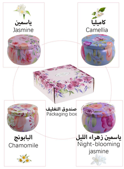 NOVO Scented Candle- 80g Natural Soy Wax Blend Aromatherapy Candle with Pure Essential Oils & Real Dried Flowers -Tuberose