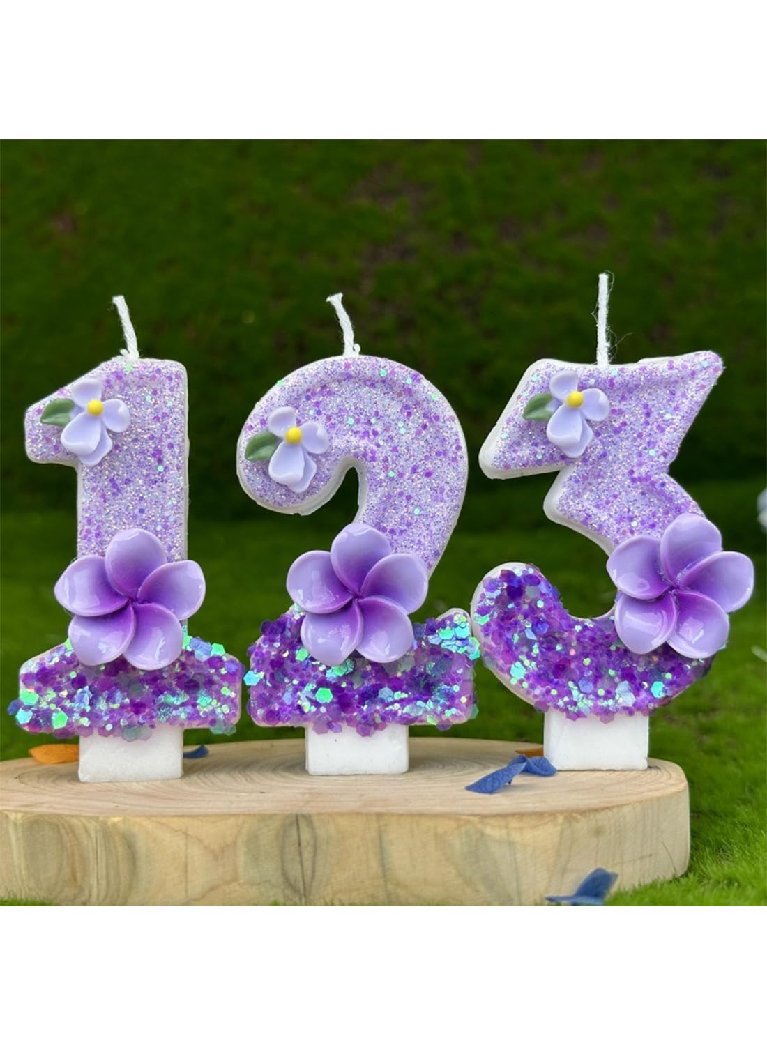 7cm Birthday Number Candles for Cake Decoration, Glittery Cake Toppers with Cute Designs, Perfect for Kids' Parties, Anniversaries, and Celebrations-Green Turtle(No.0)