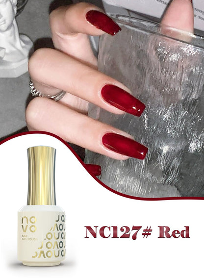 novo Jelly Gel Nail Polish, Sheer Nail Polish, UV LED Gel for DIY 12ml-NC127# Red