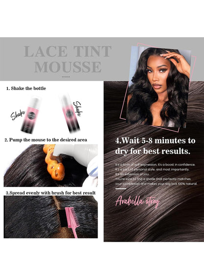 NOVO Lace Tint Melting Hair Mousse, Lace Tint Mousse for Hair Wig Lace Wigs Toupees and Hairpieces, Natural Finishing Lace Color 150ml