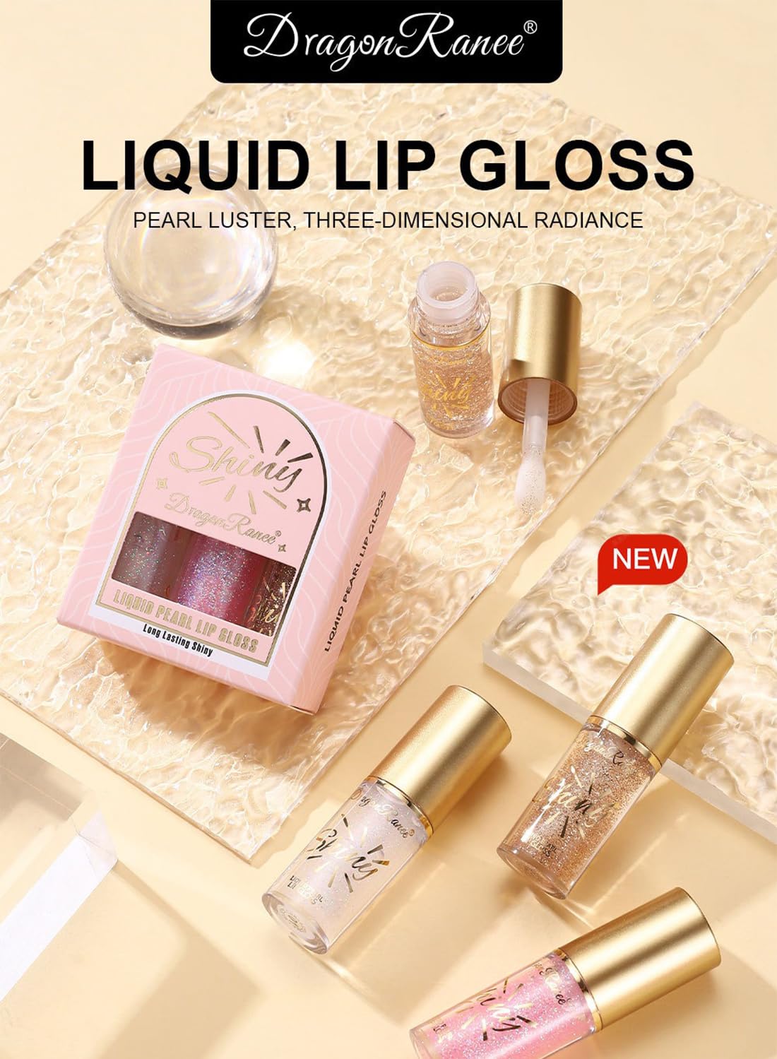NOVO Glossy Lip Oil Set, Hydrating Transparent Lip Glow for Women, 6Pcs