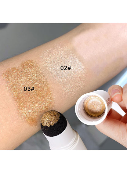 NOVO Highlighter Stick, Long-Lasting Waterproof Shimmer Powder, Natural Matte Contour Cream, Non-Greasy Illuminator for  Face Body Collarbones, Moonlight Stone Silver