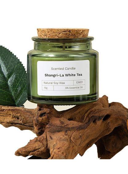 NOVO Scented Candles, 100g Natural Soy Wax Blend Aromatherapy Candle with Pure Essential Oils,12 Hours of Burn Time, or Home SPA Bathing Yoga-Wild Bluebell Brown/White