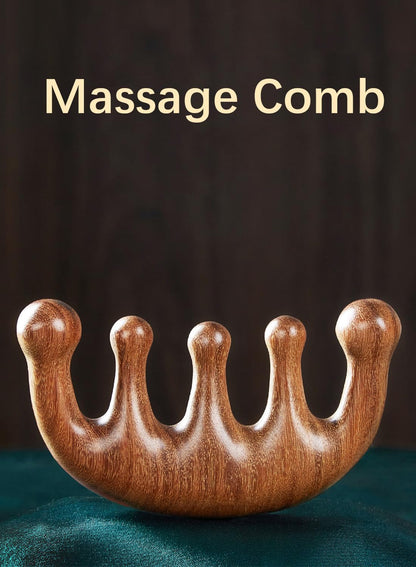 Hair Comb-Handmade 100% Natural Sandalwood &Anti-Static, Scalp Massage (Air Cushion Comb-5)